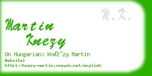 martin knezy business card